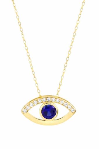 14k Diamond Evil Eye Necklace