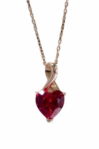 Heart Shape Ruby Necklace